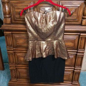 Gold and black sequin dress size M